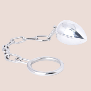 Another angle of the Anal Egg With Chained Cock Ring from House Of Chastity