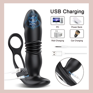 The cock ring and app controlled dildo offers usb charging.