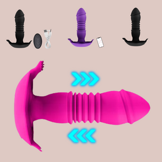 the app controlled extendable dildo comes in 3 different colours black, pink or purple