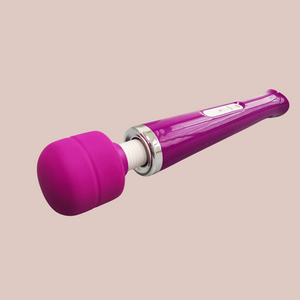 An angled view showing the shaped head of the Cordless Magic Wand stimulator / massager.