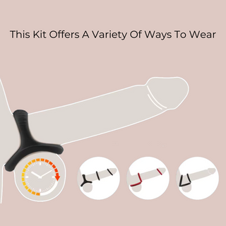 This kit can be worn in a variety of ways to harden the penis and delay orgasm.