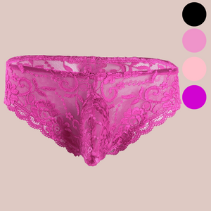 The Floral Lace Panties from House Of Chastity are shown here in bright pink, the buttons show the other colours  Purple, Pale Pink, Black and Bright Pink