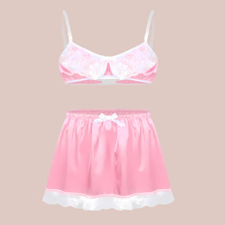 Frilly Bra & Petticoat Lingerie Set