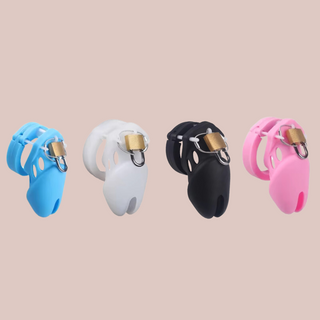 The HOC600 Silicone With Wire Lock shown here in the small size and the 4 colours available, blue, white, black and pink.