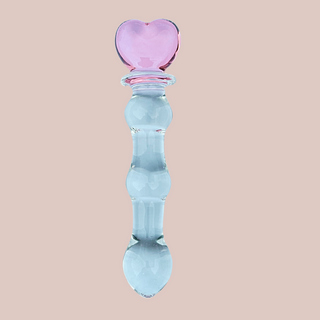 Heart Stopper Beaded Glass Dildo