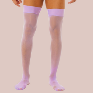 An image of the lilac stockings from House Of Chastity