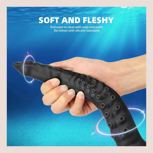 The Octopus dildo is soft and fleshy, allowing easy handling.