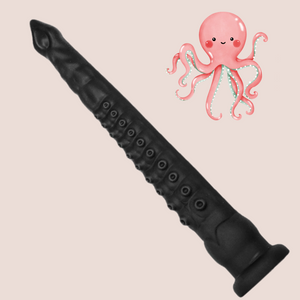 A close up view of the Slimline Flexible Octopus Dildo , you can see the tentacle like design.