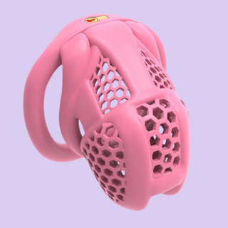 The Beehive Small in vibrant pink shown fully assembled with integral micro lock.