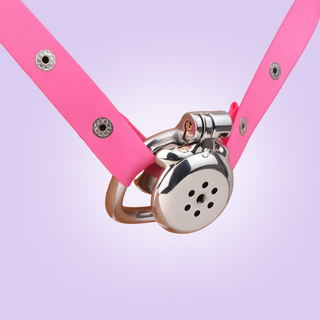 The Gatling Negative Cup modelled on a chastity belt, the belt is not included with this product.