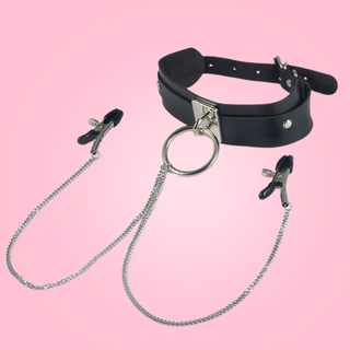 Style A plain choker and nipple clamp shown