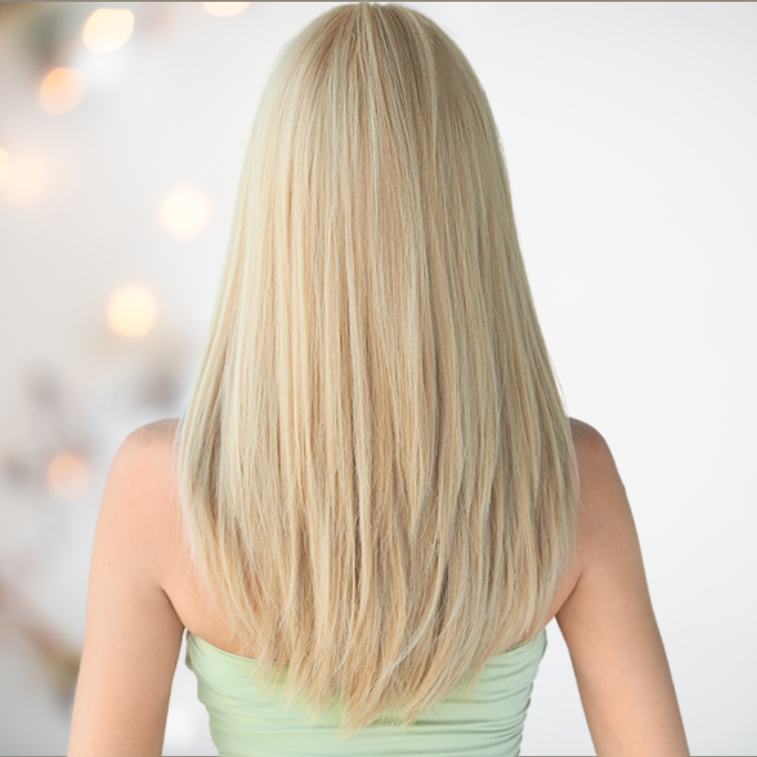 Blonde layered straight clearance hair